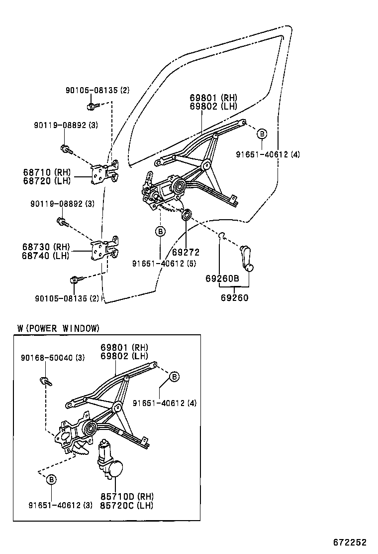  DYNA |  FRONT DOOR WINDOW REGULATOR HINGE