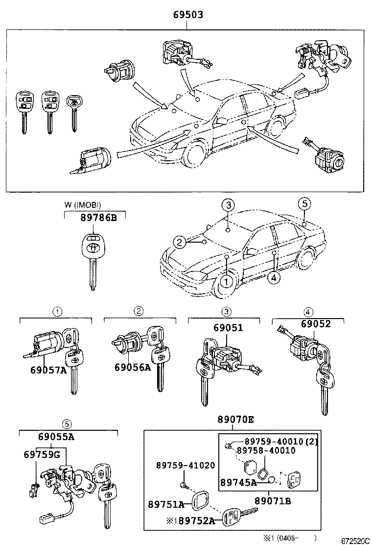  CAMRY |  LOCK CYLINDER SET