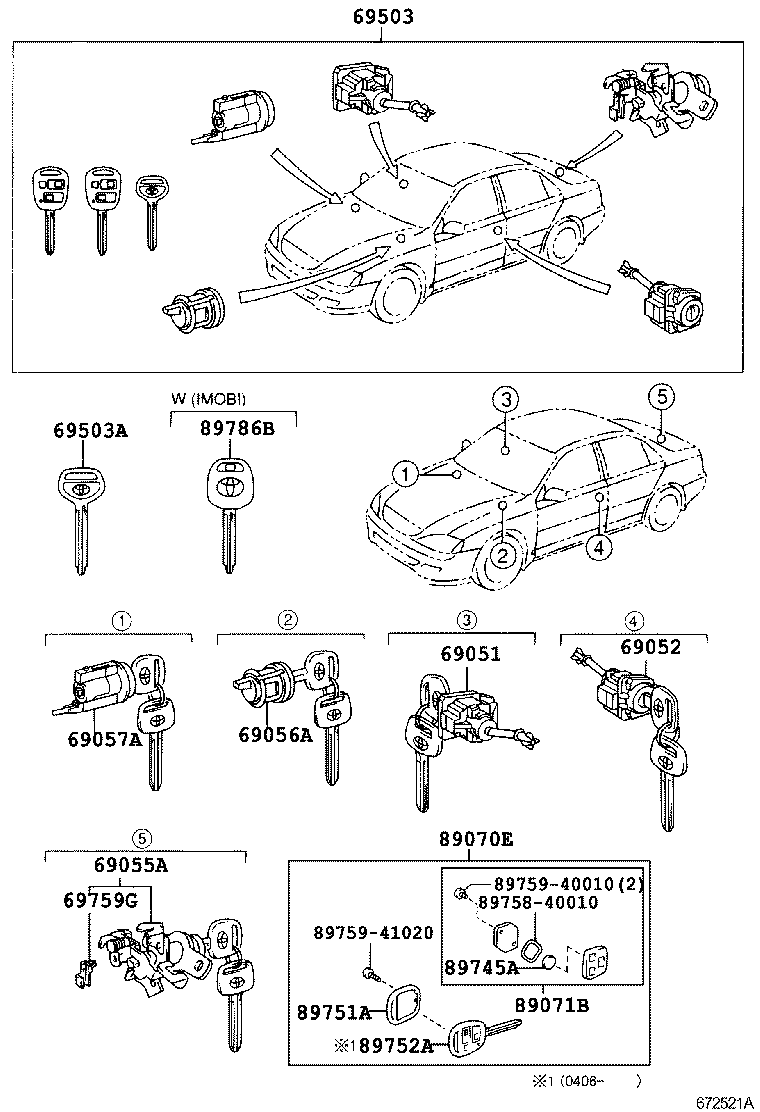  CAMRY |  LOCK CYLINDER SET