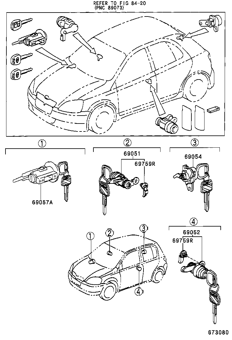  YARIS |  LOCK CYLINDER SET