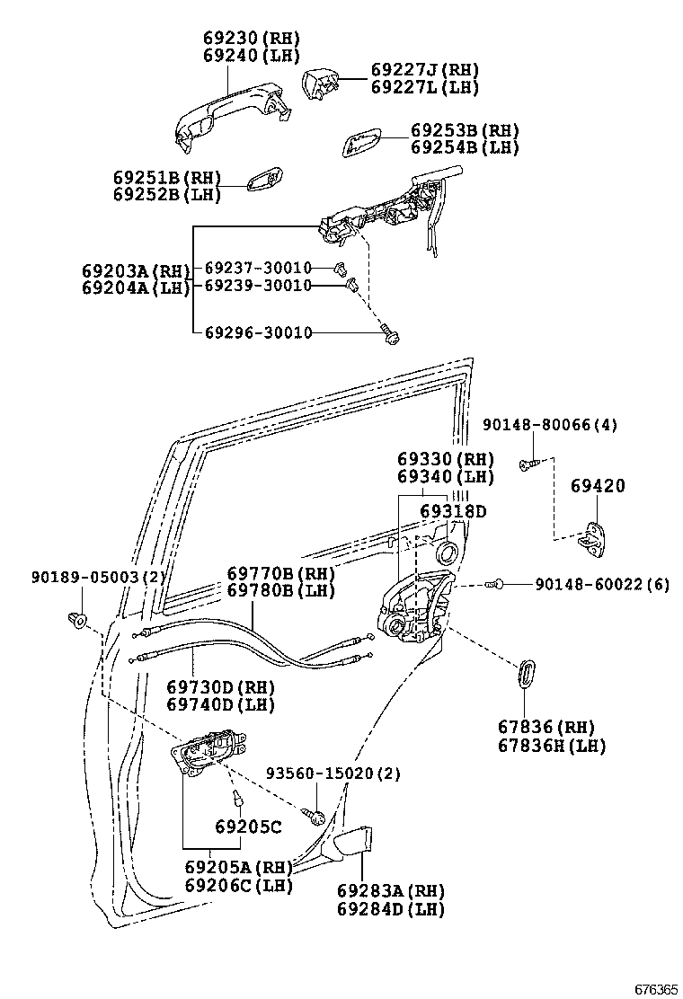  GX460 |  REAR DOOR LOCK HANDLE