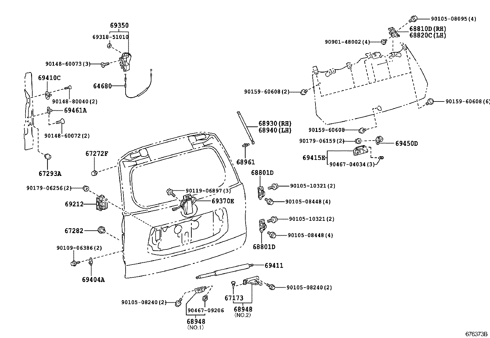  GX460 |  BACK DOOR LOCK HINGE