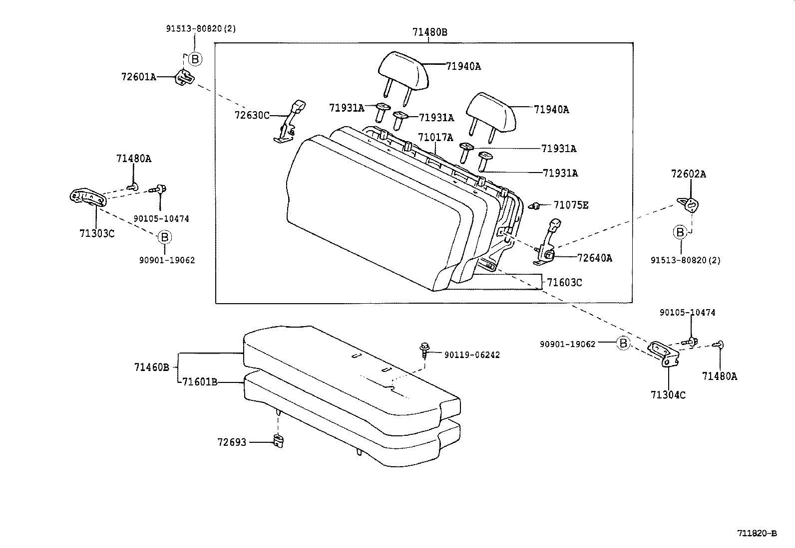  YARIS |  REAR SEAT SEAT TRACK