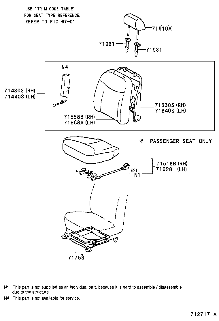  YARIS |  FRONT SEAT SEAT TRACK