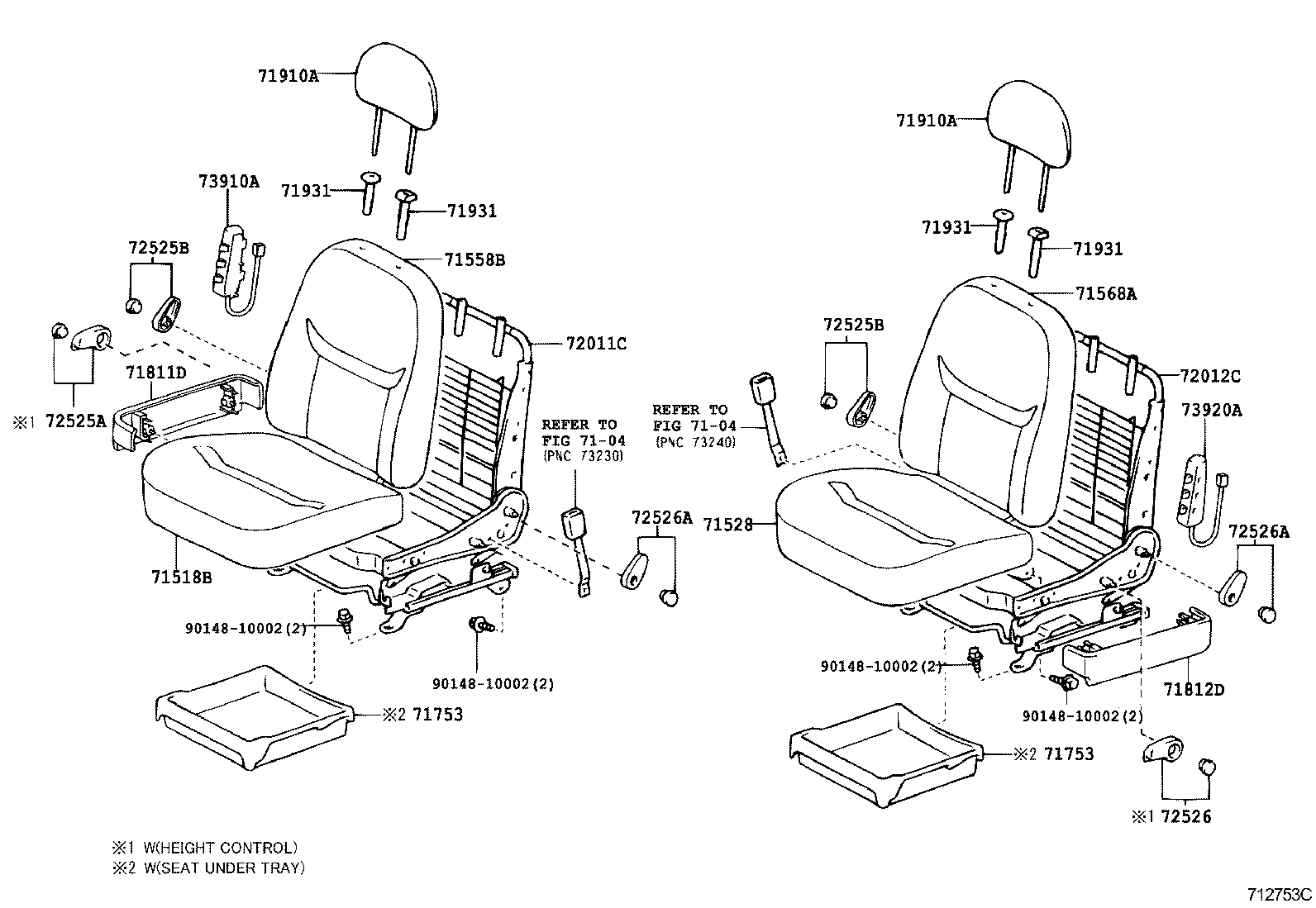  YARIS |  FRONT SEAT SEAT TRACK