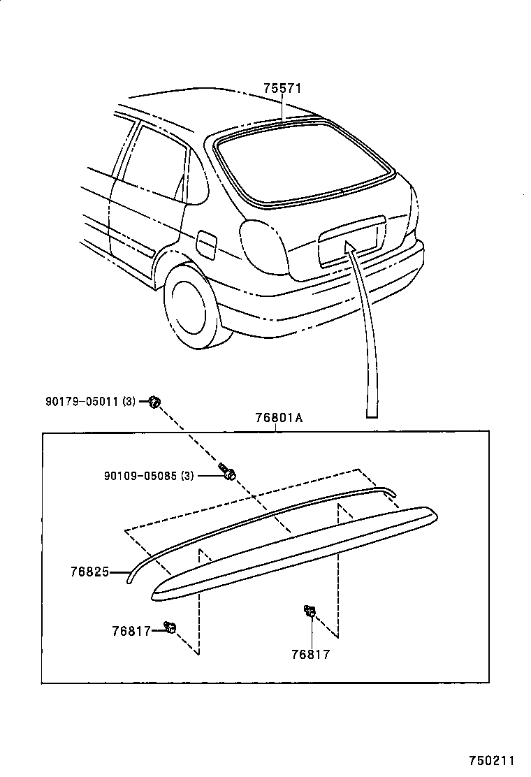  COROLLA |  REAR MOULDING