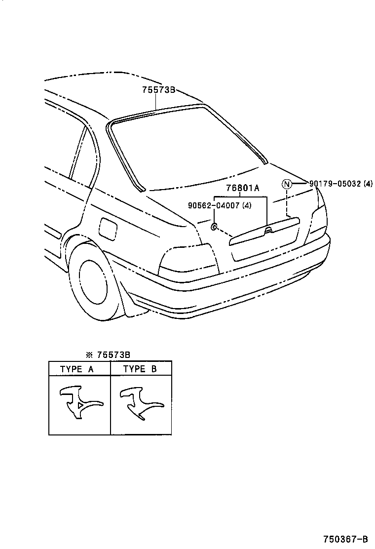  AVENSIS |  REAR MOULDING