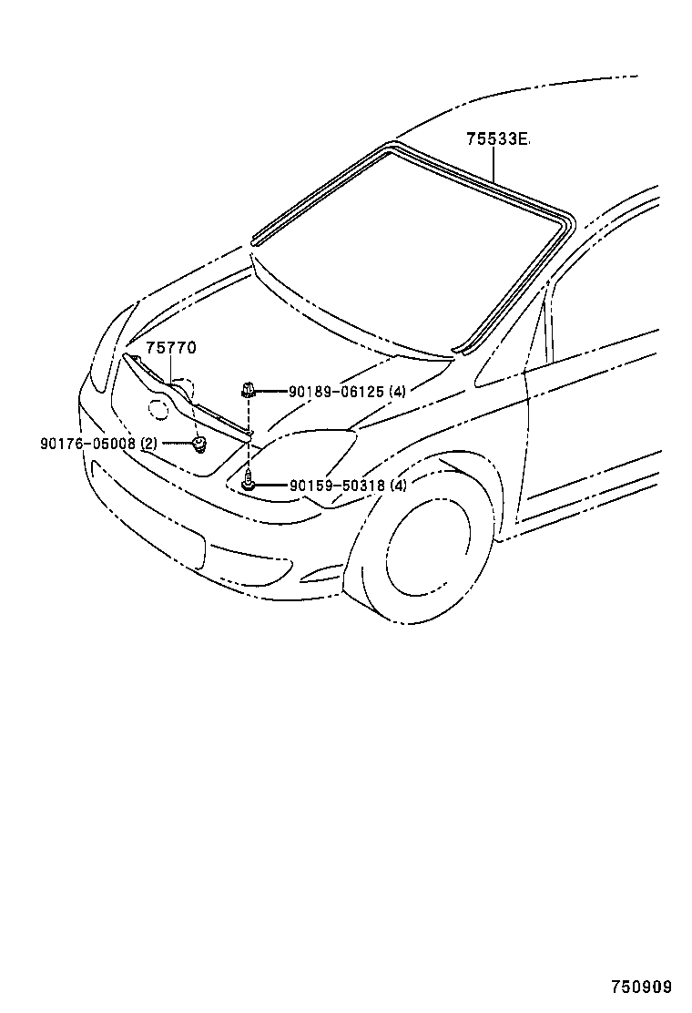  COROLLA VERSO |  FRONT MOULDING