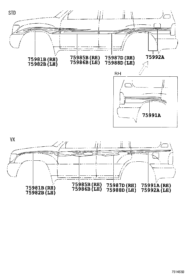  LAND CRUISER 100 |  BODY STRIPE