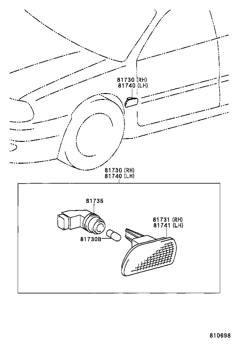  AVENSIS |  SIDE TURN SIGNAL LAMP OUTER MIRROR LAMP