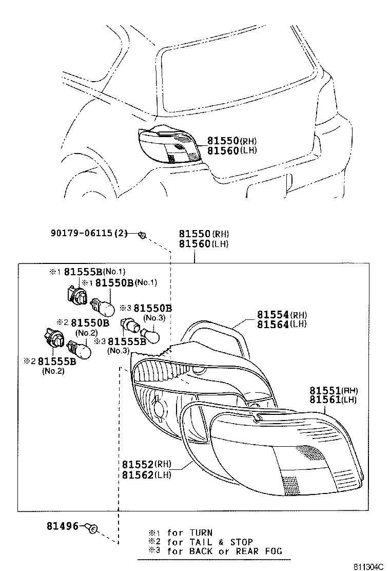  YARIS |  REAR COMBINATION LAMP