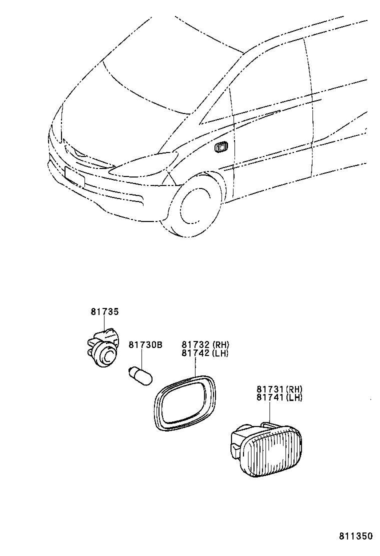  PREVIA TARAGO |  SIDE TURN SIGNAL LAMP OUTER MIRROR LAMP