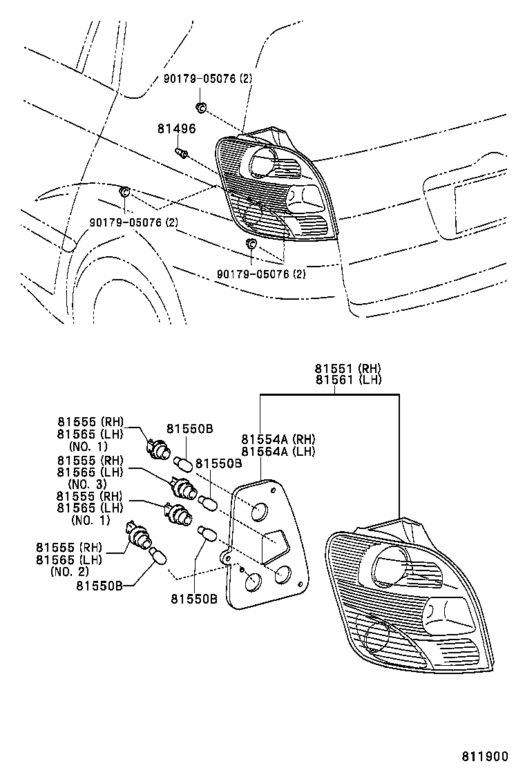  COROLLA VERSO |  REAR COMBINATION LAMP