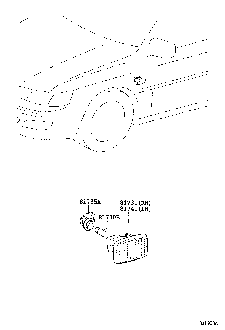  CAMRY |  SIDE TURN SIGNAL LAMP OUTER MIRROR LAMP