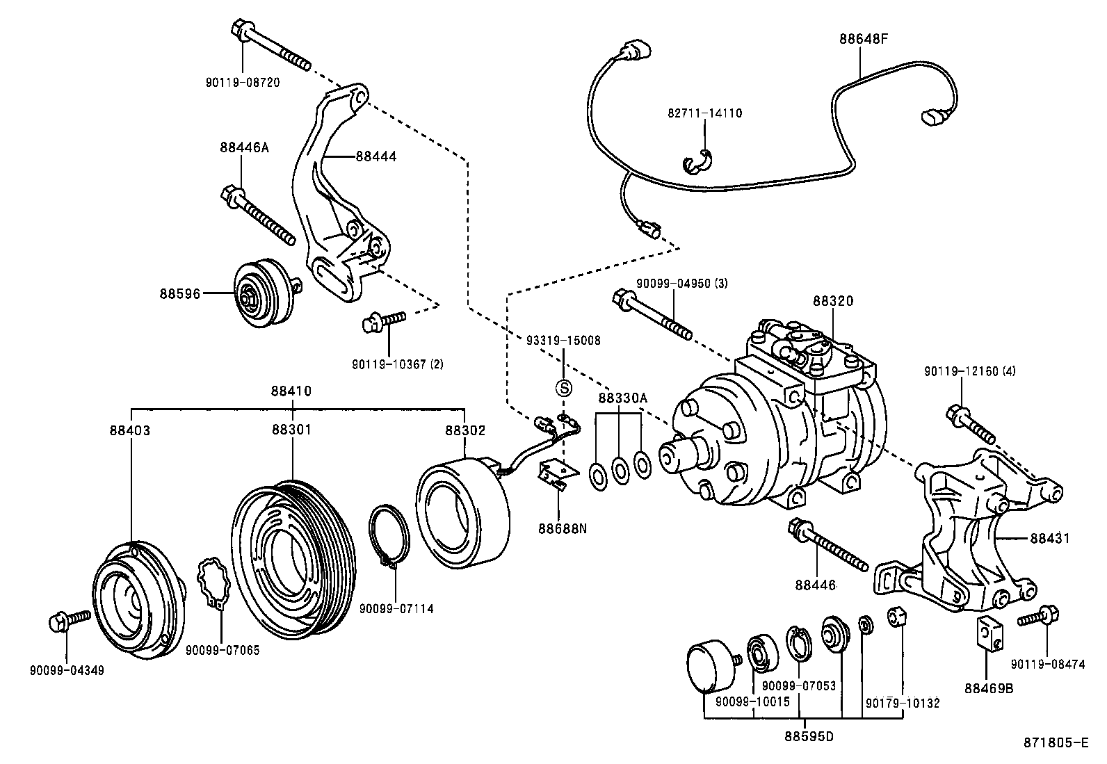 toyota echo air conditioning compressor #4