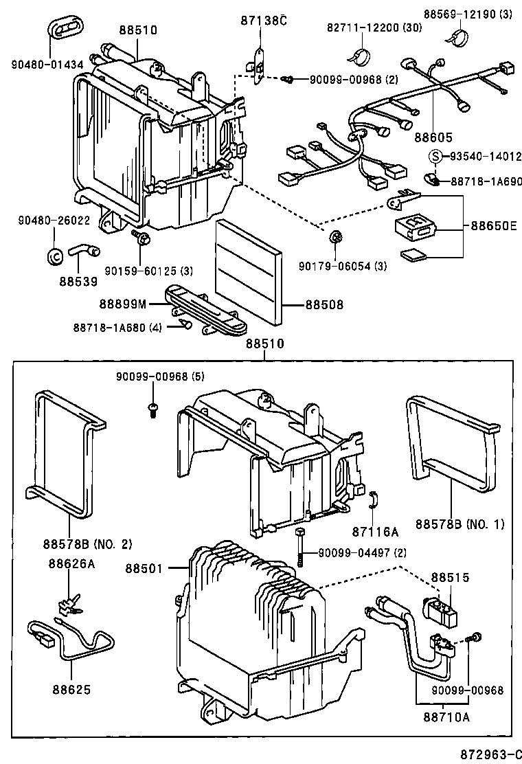  COROLLA |  HEATING AIR CONDITIONING COOLER UNIT