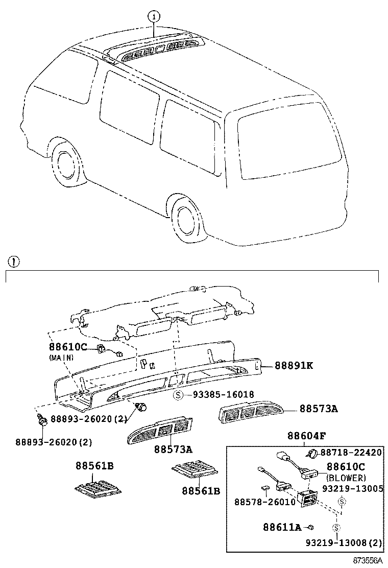  HIACE VAN COMUTER |  HEATING AIR CONDITIONING CONTROL AIR DUCT