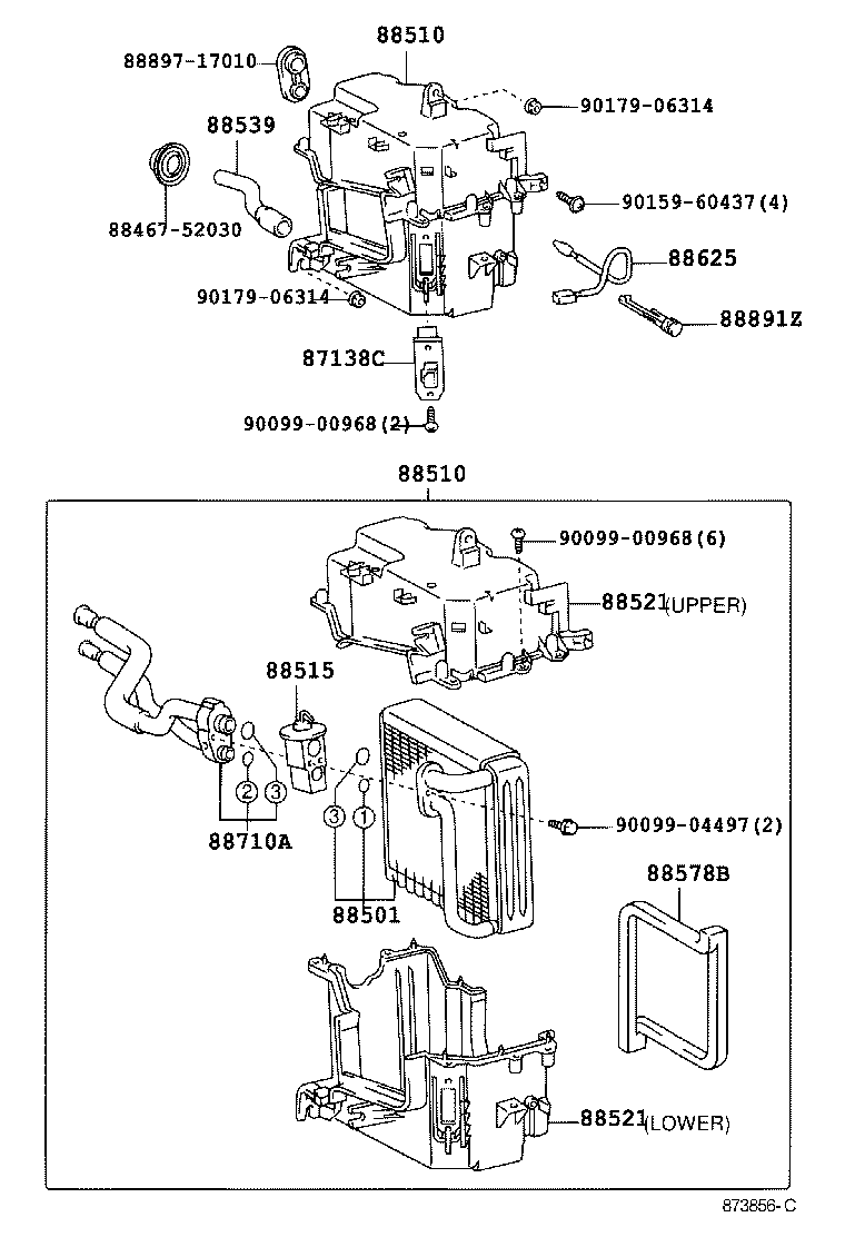  MR2 |  HEATING AIR CONDITIONING COOLER UNIT