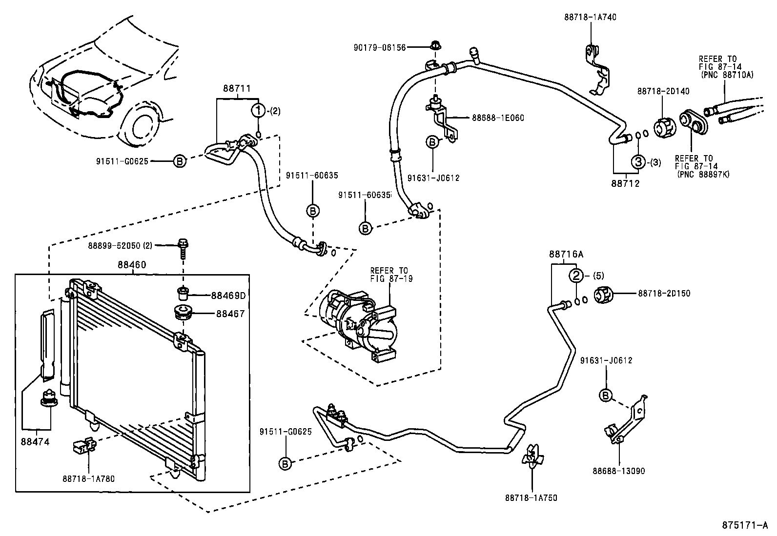  COROLLA VERSO |  HEATING AIR CONDITIONING COOLER PIPING