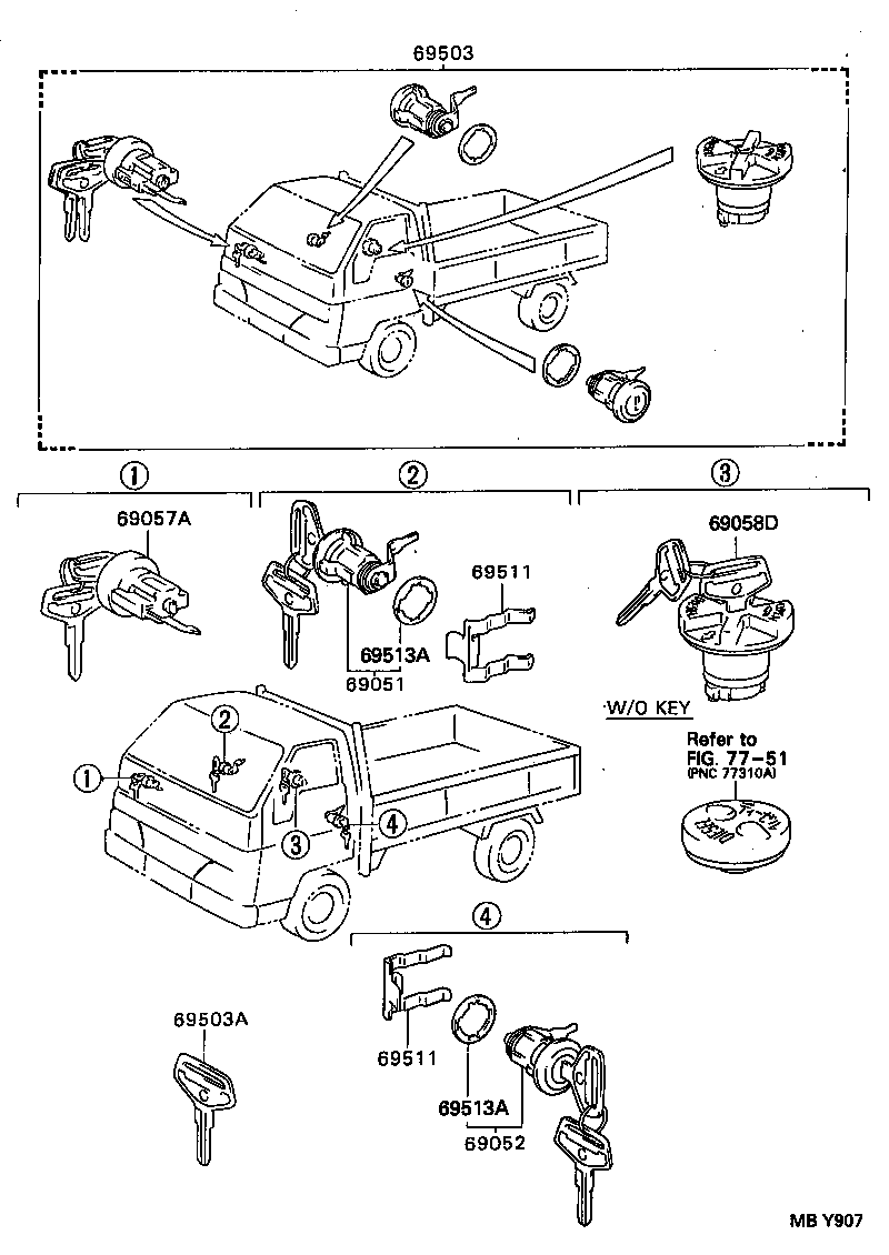  DYNA 200 |  LOCK CYLINDER SET