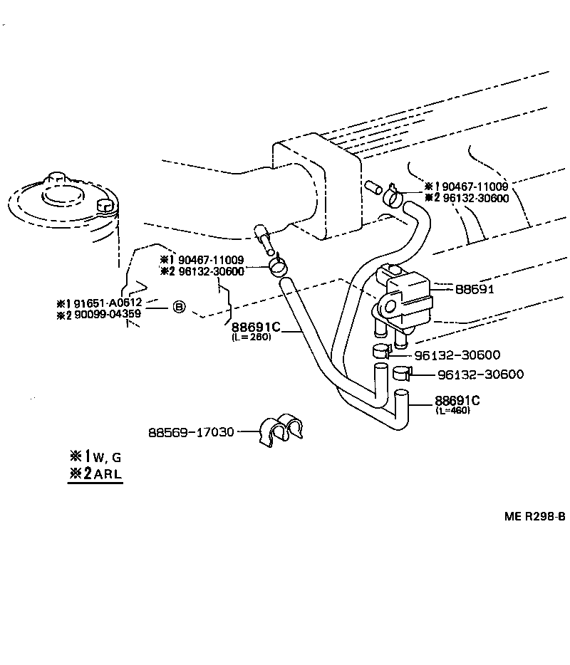  MR2 |  HEATING AIR CONDITIONING VACUUM PIPING