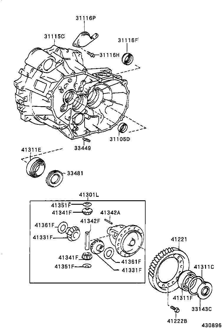  COROLLA SED WG JPP |  FRONT AXLE HOUSING DIFFERENTIAL