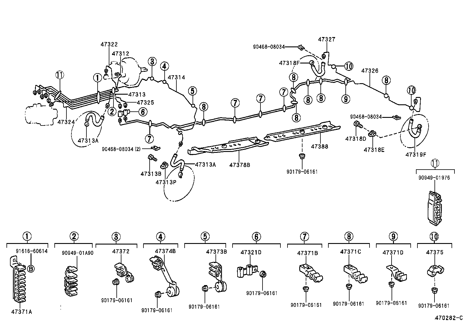  LS400 |  BRAKE TUBE CLAMP