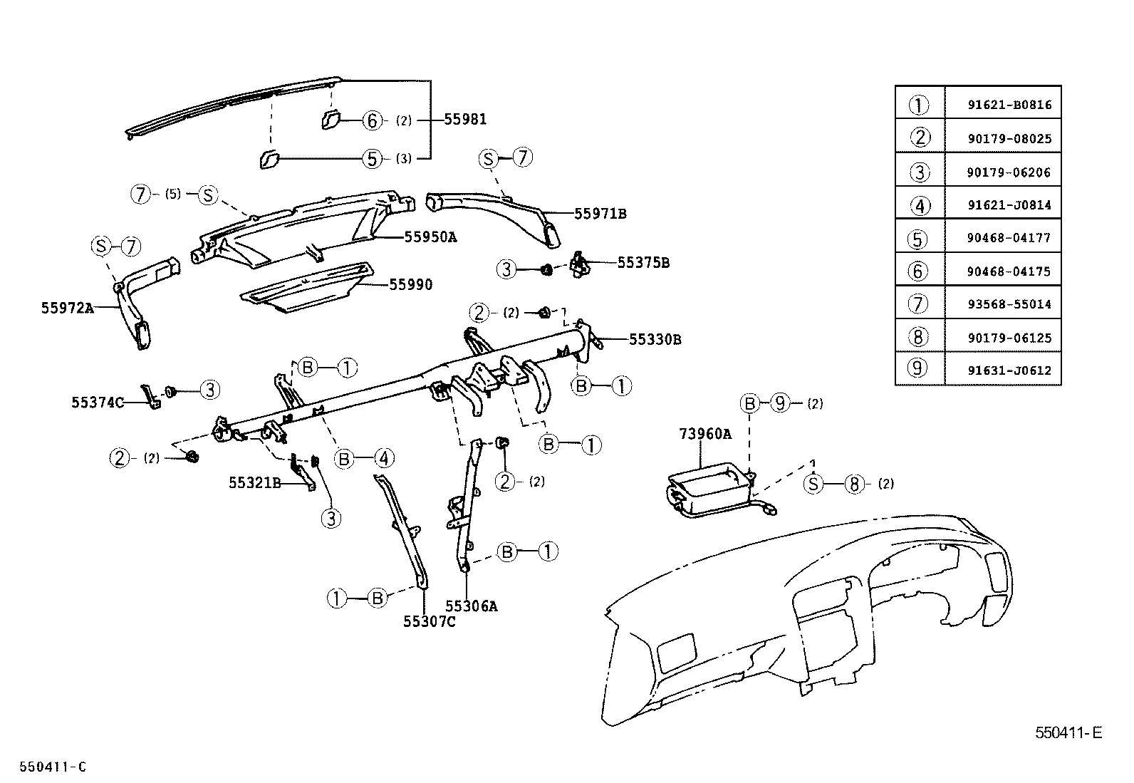  GS300 430 |  INSTRUMENT PANEL GLOVE COMPARTMENT