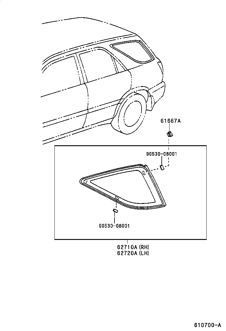  RX300 |  QUARTER WINDOW