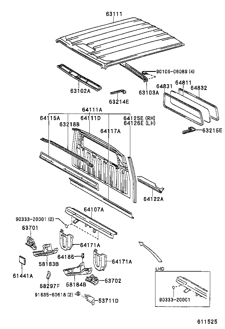  DYNA200 |  ROOF PANEL BACK PANEL