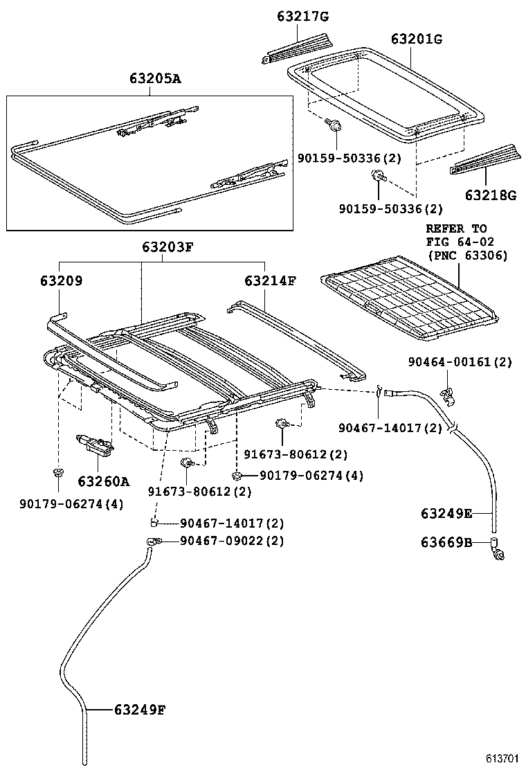  RX400H |  ROOF PANEL BACK WINDOW GLASS