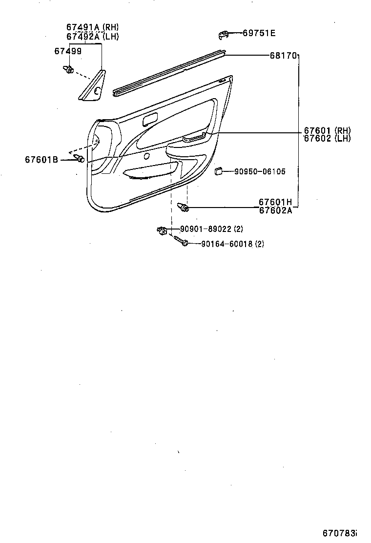  COROLLA HB LB |  FRONT DOOR PANEL GLASS