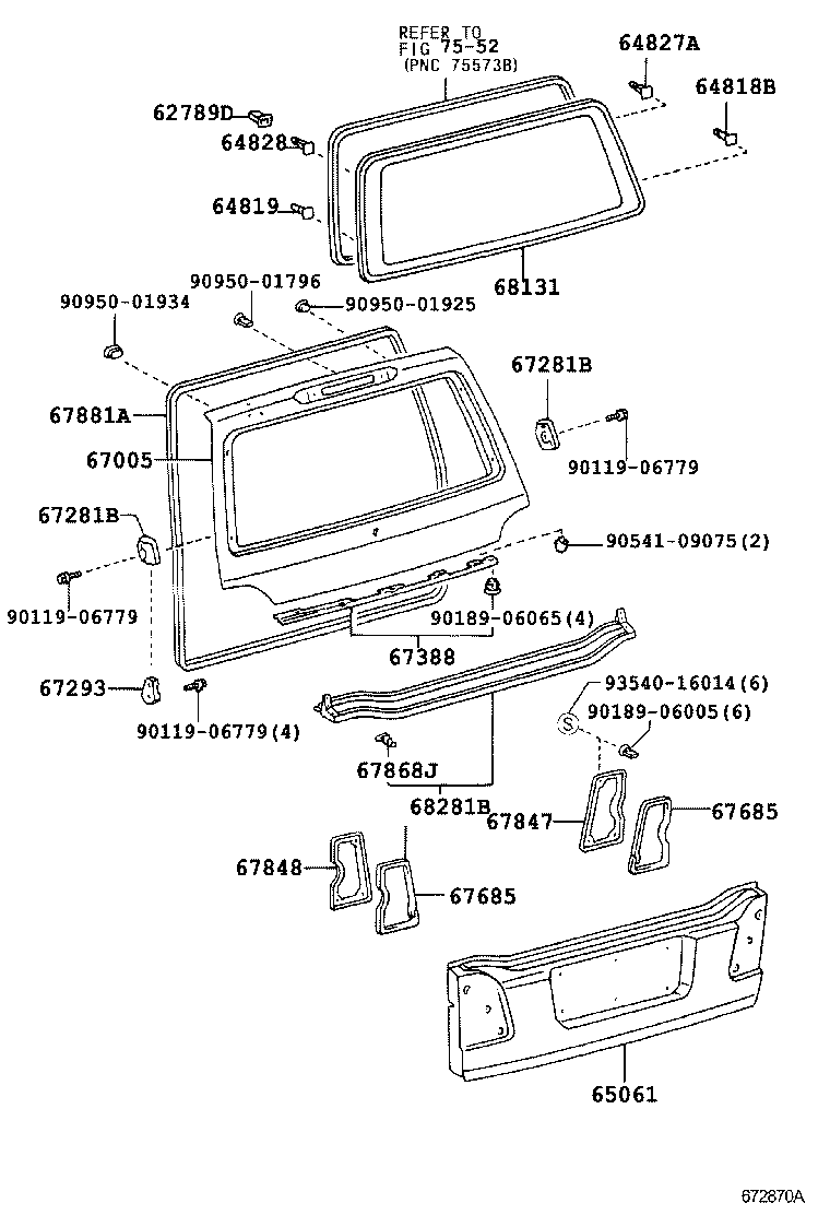  LX470 |  BACK DOOR PANEL GLASS