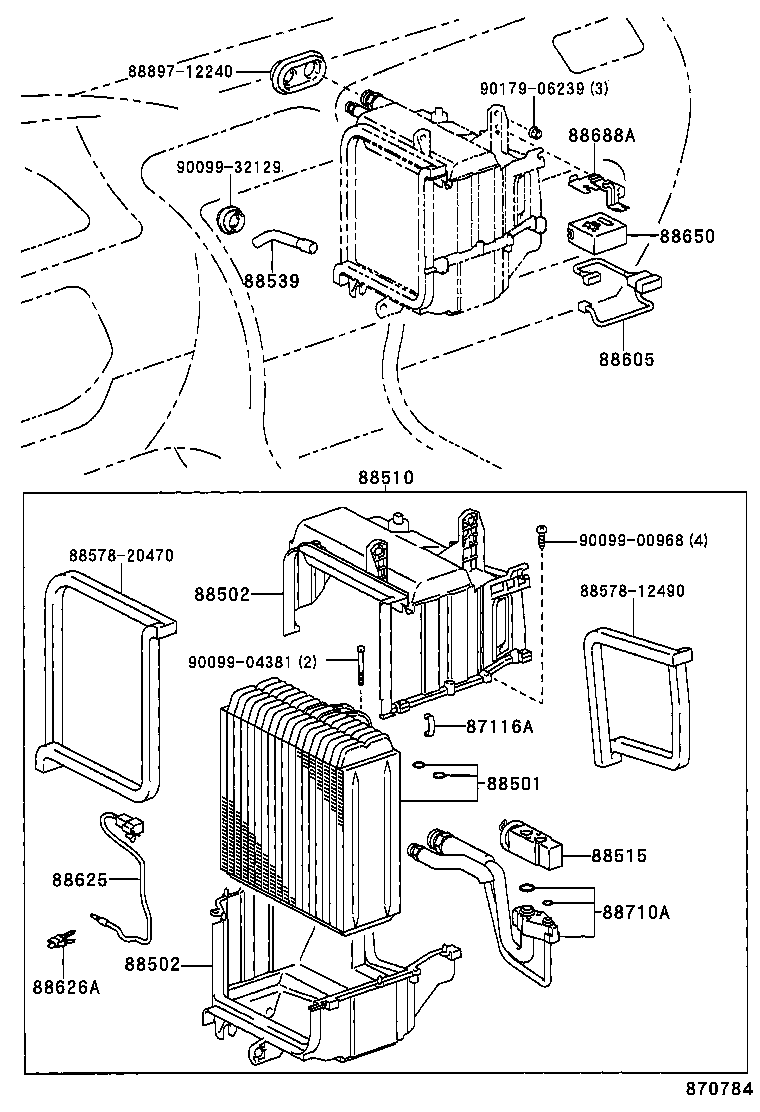  COROLLA |  HEATING AIR CONDITIONING COOLER UNIT