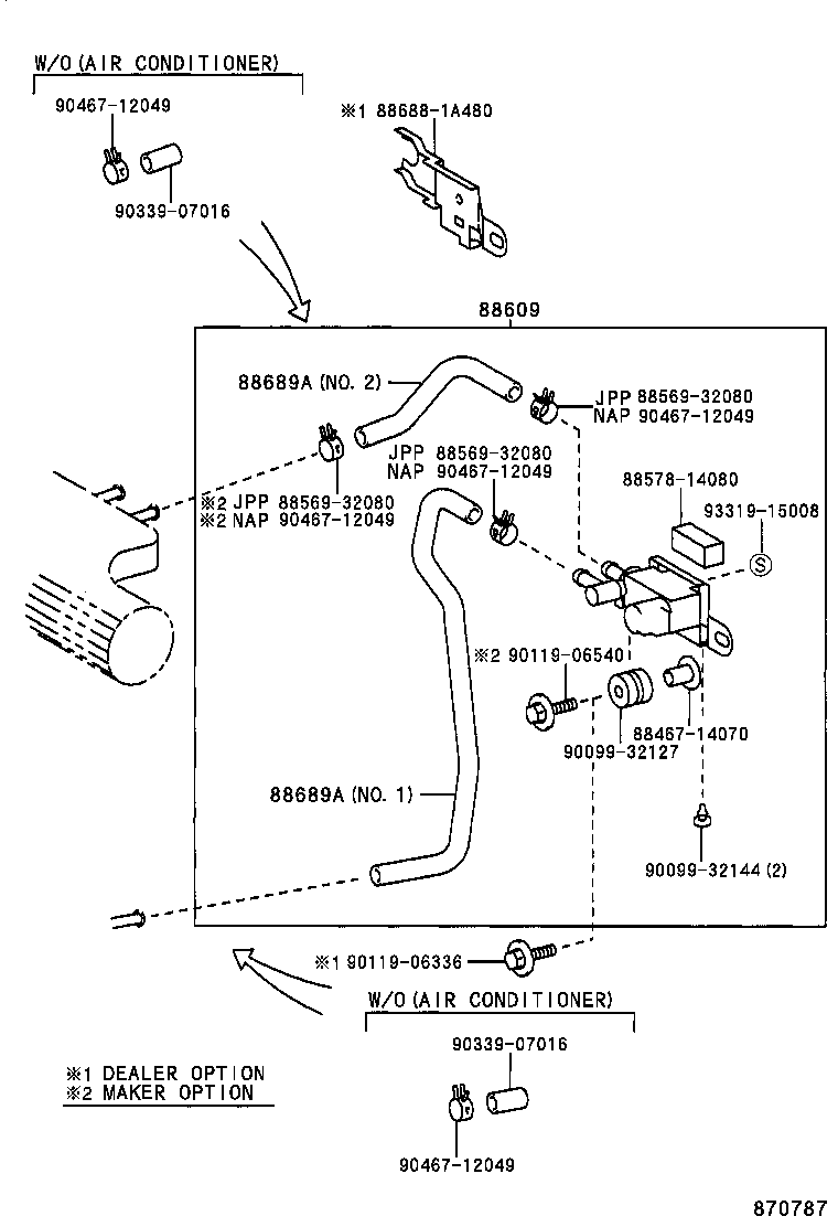  COROLLA |  HEATING AIR CONDITIONING VACUUM PIPING