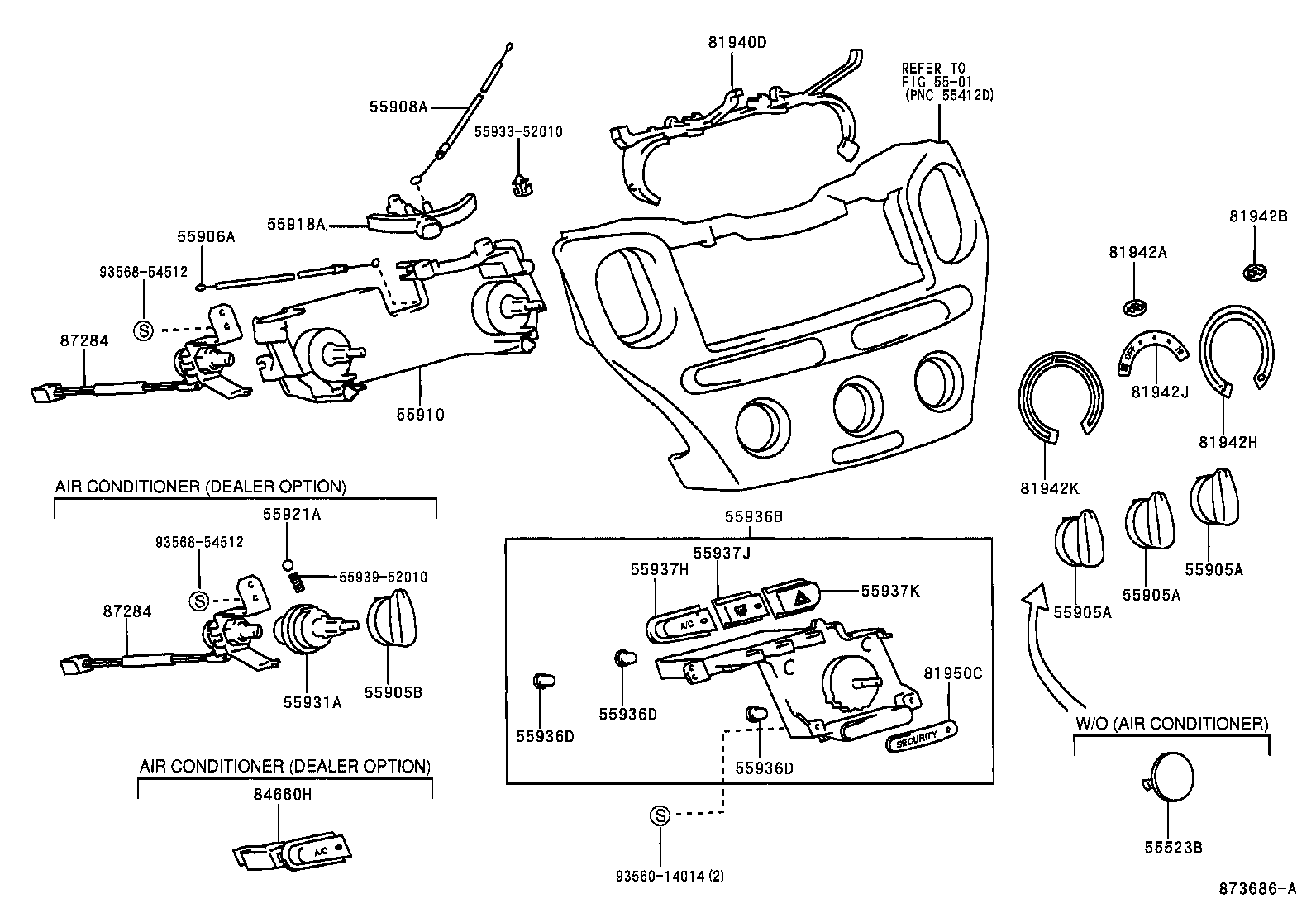  YARIS ECHO VERSO |  HEATING AIR CONDITIONING CONTROL AIR DUCT