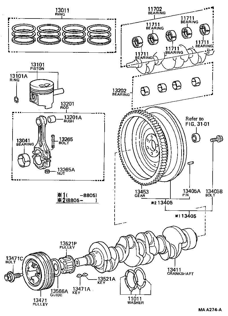  HIACE VAN COMUTER |  CRANKSHAFT PISTON