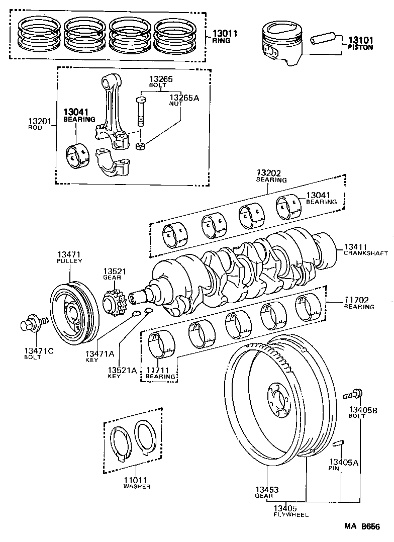  HIACE VAN COMUTER |  CRANKSHAFT PISTON