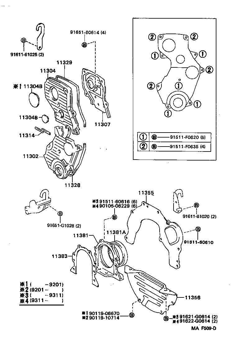  MR2 |  TIMING GEAR COVER REAR END PLATE