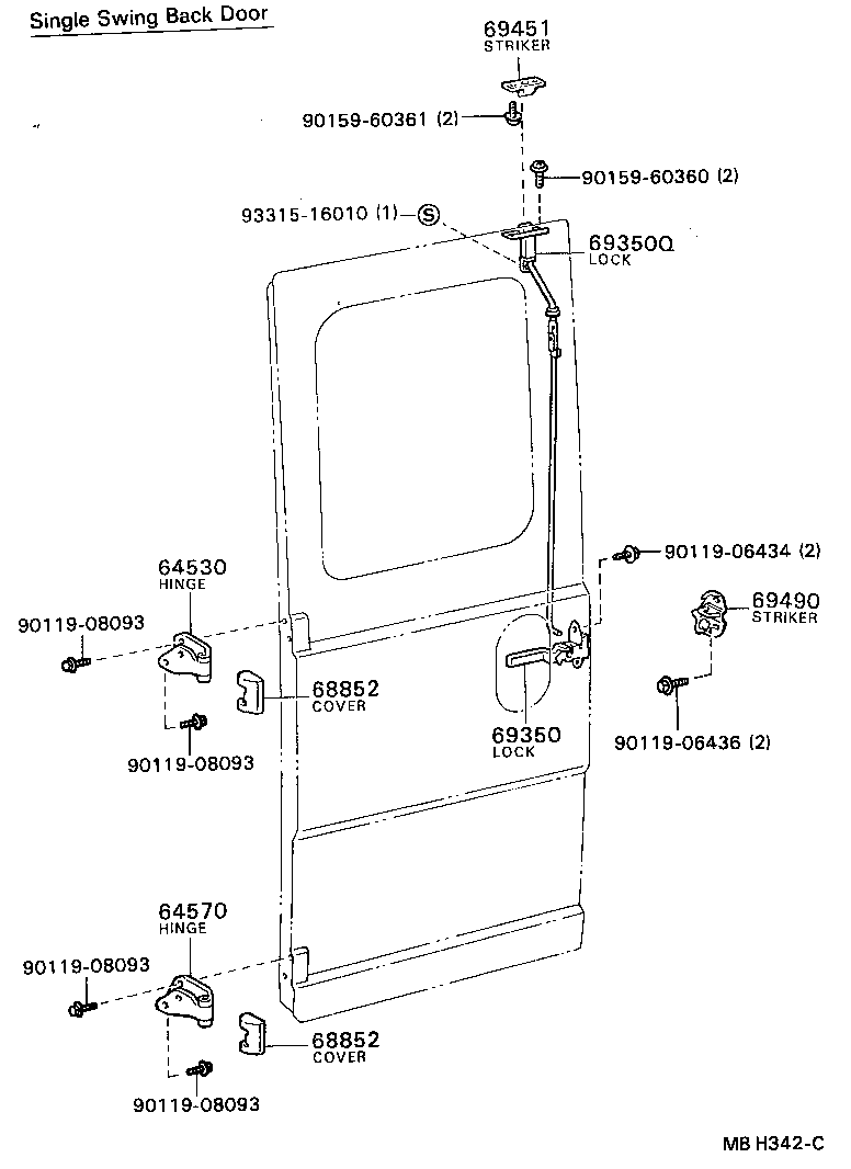  COASTER |  BACK DOOR LOCK HINGE