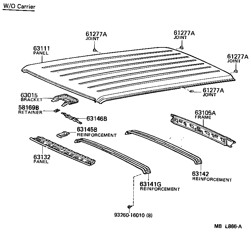  LAND CRUISER 60 |  ROOF PANEL BACK PANEL