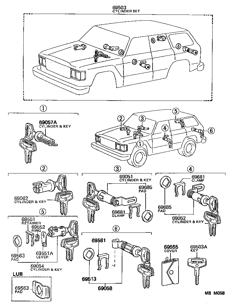  LAND CRUISER 60 |  LOCK CYLINDER SET