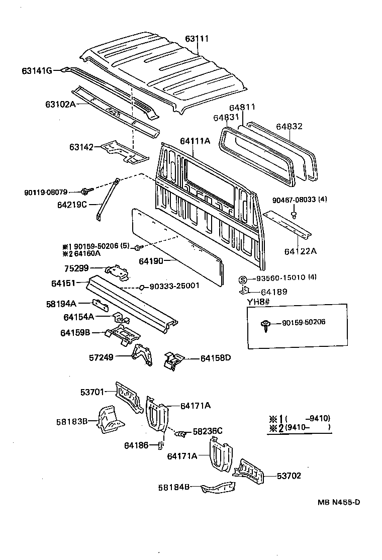  DYNA 100 |  ROOF PANEL BACK PANEL