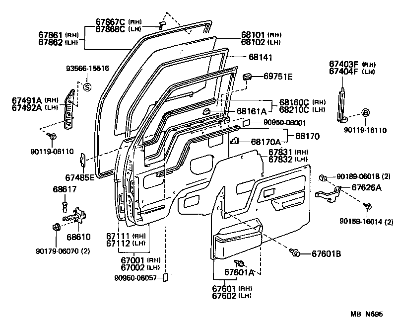  DYNA 100 |  FRONT DOOR PANEL GLASS