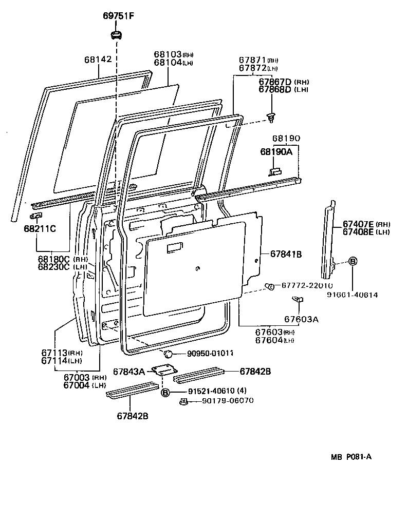  DYNA 100 |  REAR DOOR PANEL GLASS