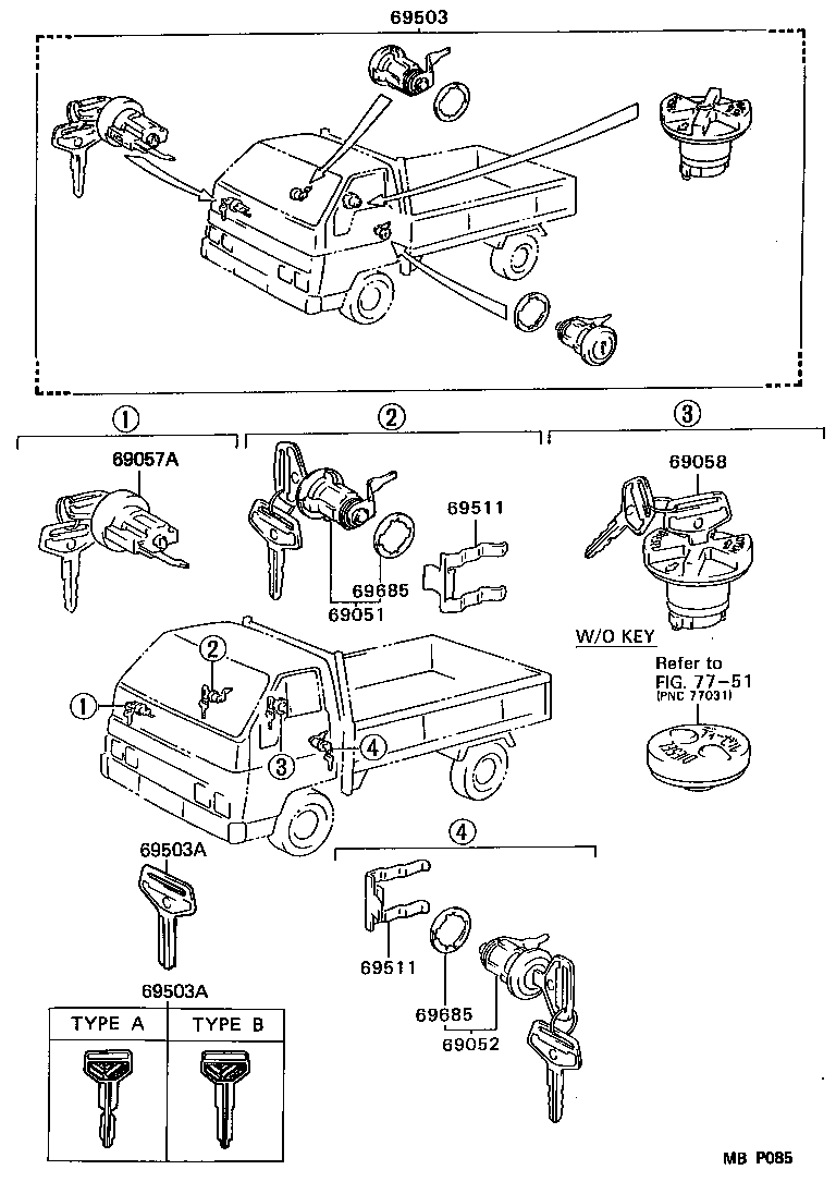  DYNA 100 |  LOCK CYLINDER SET