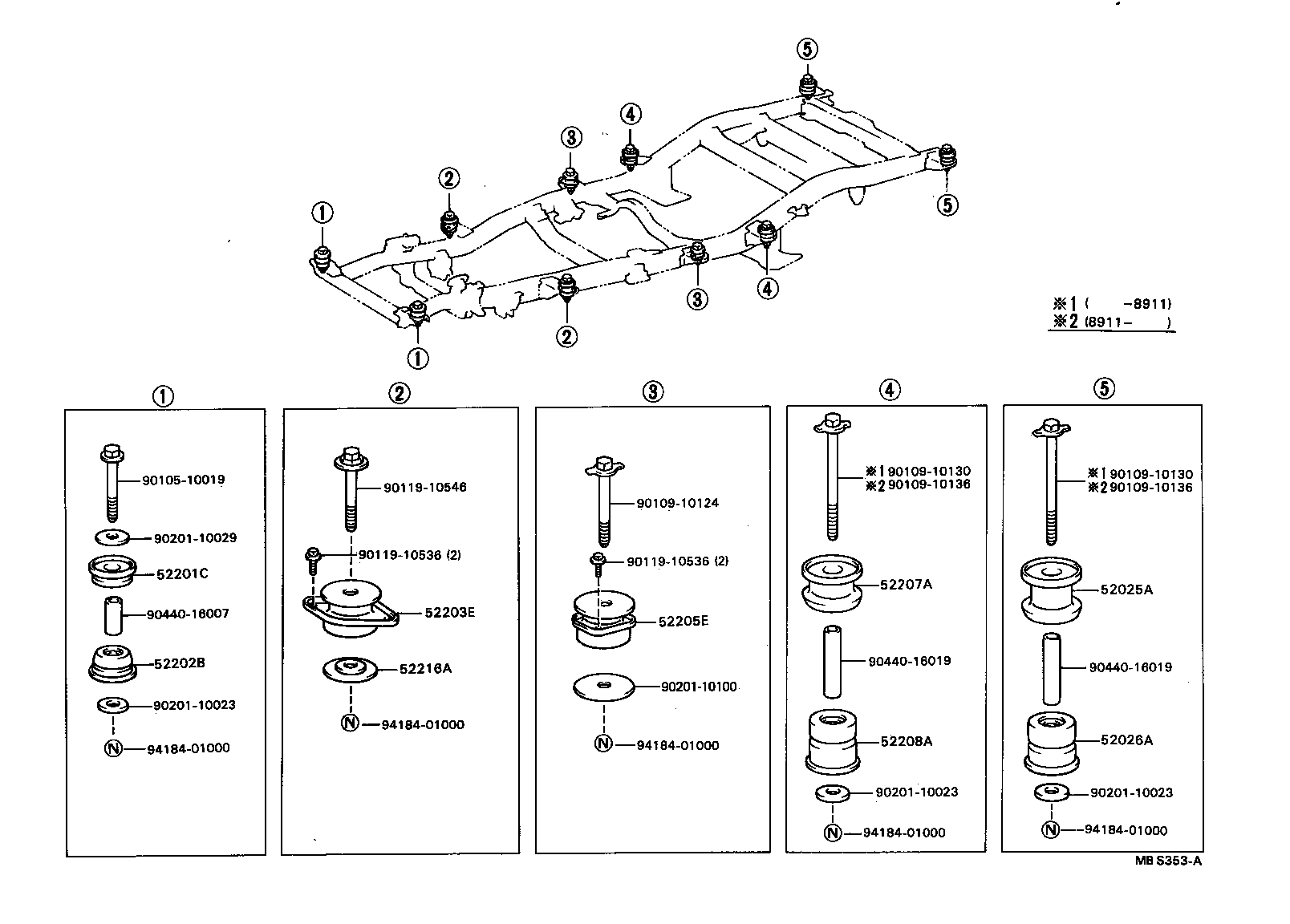  HILUX |  CAB MOUNTING BODY MOUNTING