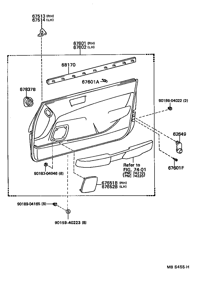  LS400 |  FRONT DOOR PANEL GLASS