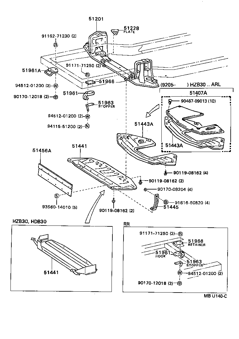  COASTER |  SUSPENSION CROSSMEMBER UNDER COVER