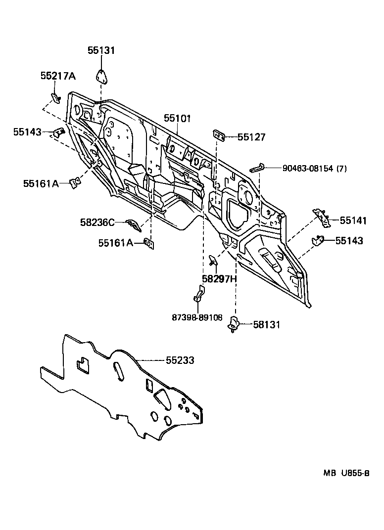  HILUX |  FRONT FENDER APRON DASH PANEL